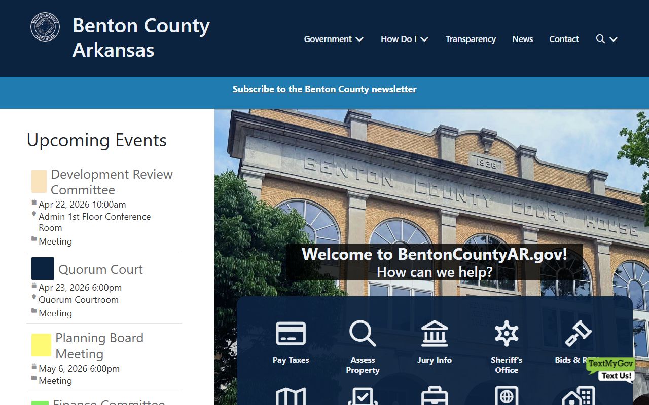 Benton County government portal for booking reports