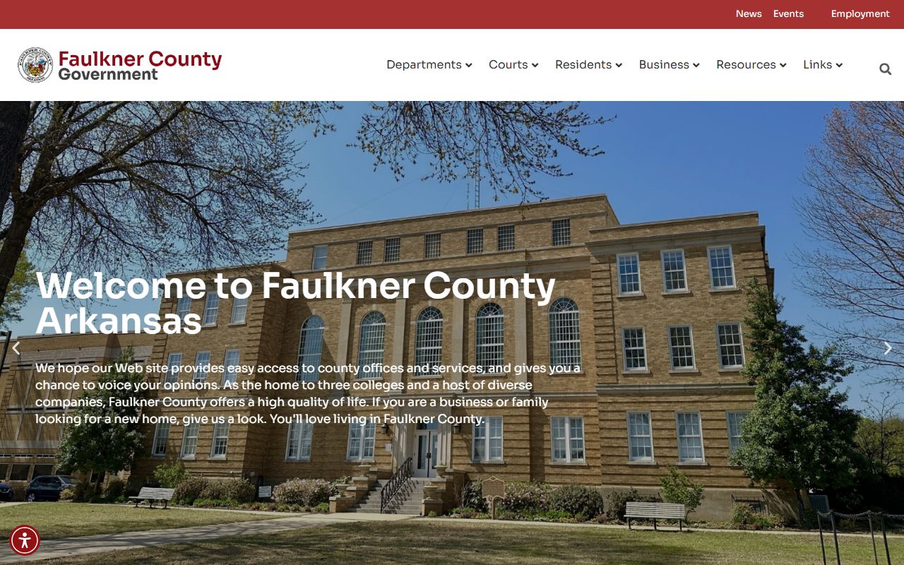 Faulkner County government website for Faulkner County booking reports