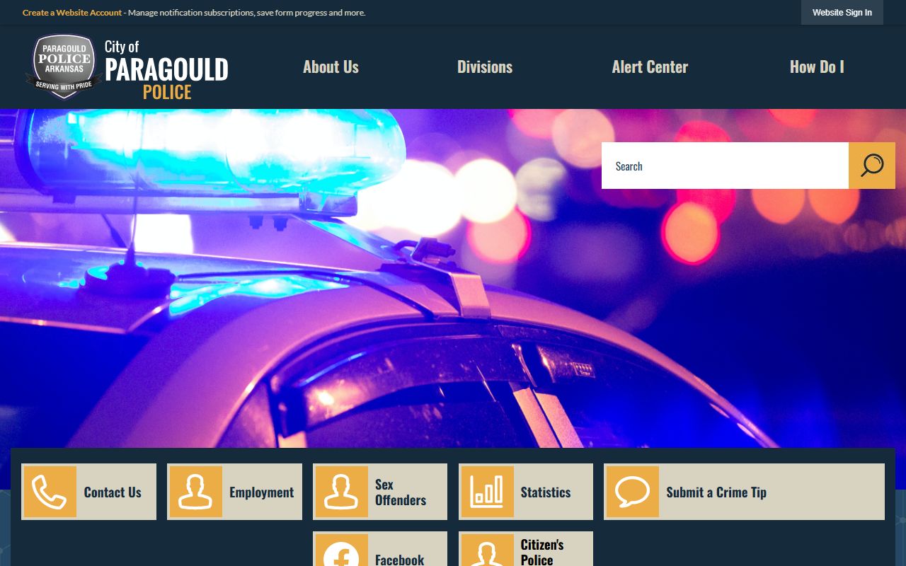 Paragould Police Portal for Paragould booking reports