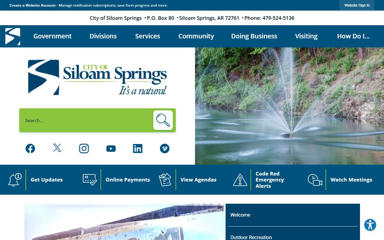 Siloam Springs government portal for booking reports